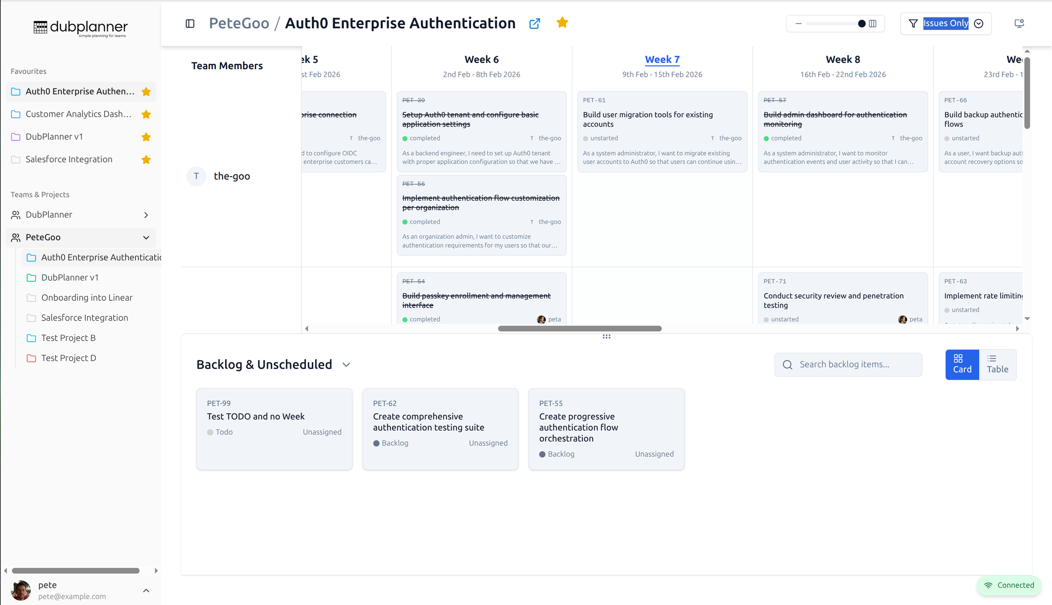 Dubplanner card view